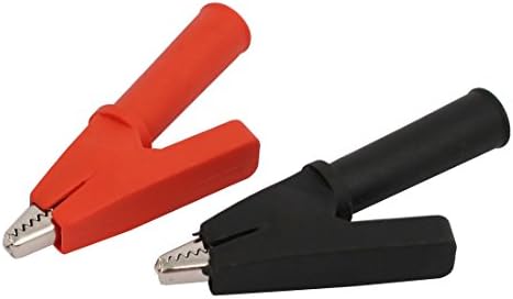 Aexit 10 Двойки Разпределителни електрически Щипки Червен и черен цвят, с Пластмасово покритие, изолирани скоби тип Крокодил