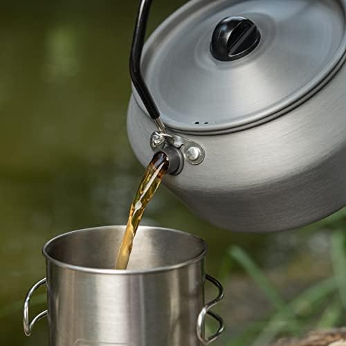 Походный Чайник M-Так от Анодизиран Алуминий - Лек Преносим Походный Кана за приготвяне на чай и Кафе за разходки на открито, са 40,5 грама/1,2 л