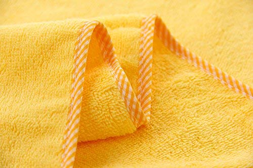 Детски Памучни Кърпи за баня с качулка за деца от 35 x 35, Подаръци за Новородено майки (жълт)