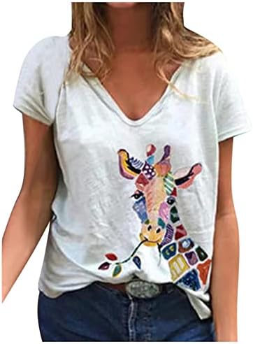 Сладки Ризи за Момичета, Тениска с кръгло деколте и Къс Ръкав, Дамски Тениски с принтом под формата на Три Сърца, Свободни